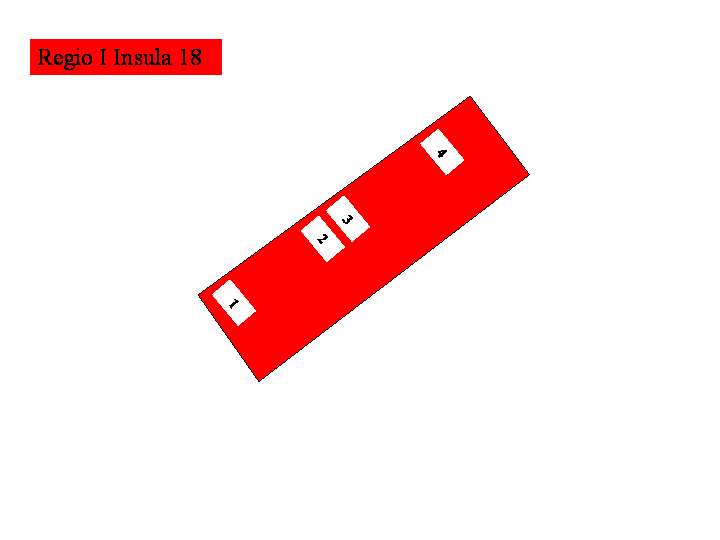 Pompeii Regio I(1) Insula 18 Plan of entrances 1 to 4