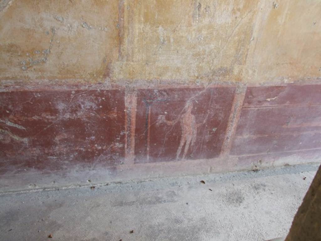 VI.9.2 Pompeii. December 2007. Room 24, detail of figure from dado on south wall, east end.