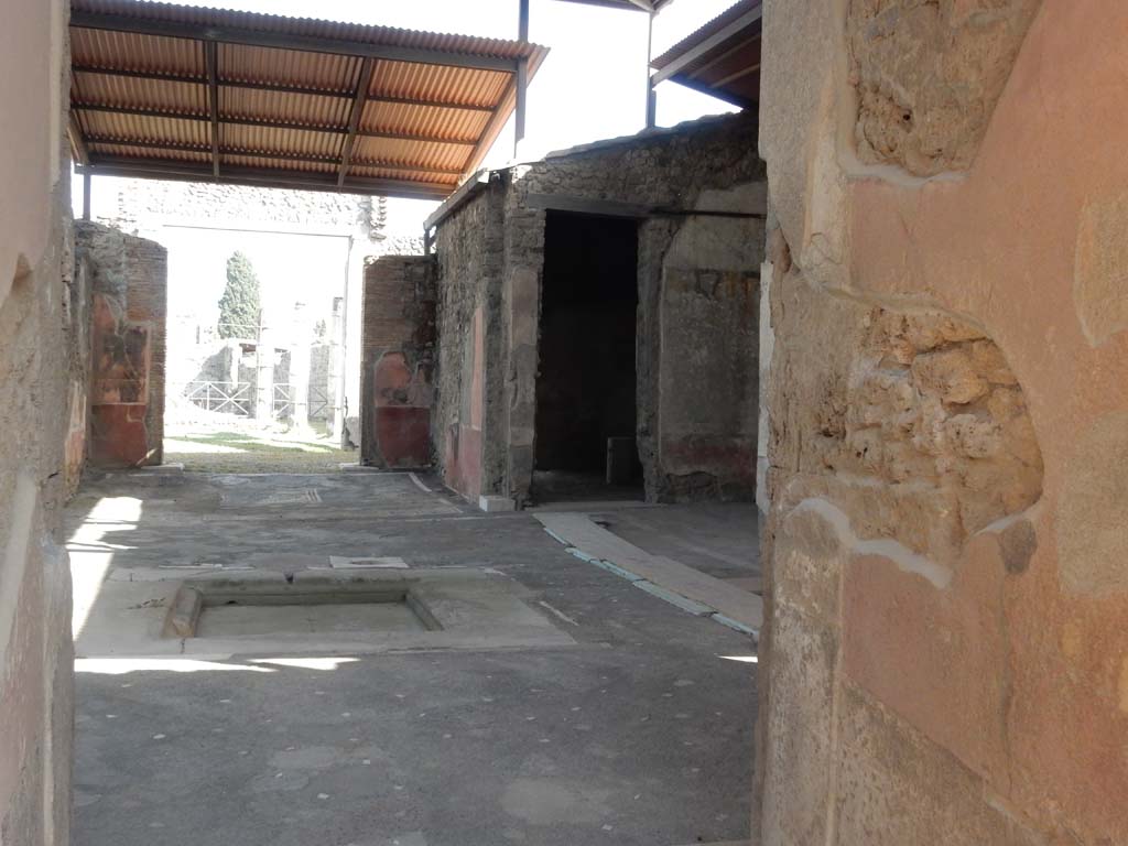 VII.1.40 Pompeii. June 2019. 
Looking towards tablinum 11 and south-west corner of atrium, with doorway to oecus 12 and the west ala, 3a. Photo courtesy of Buzz Ferebee.


