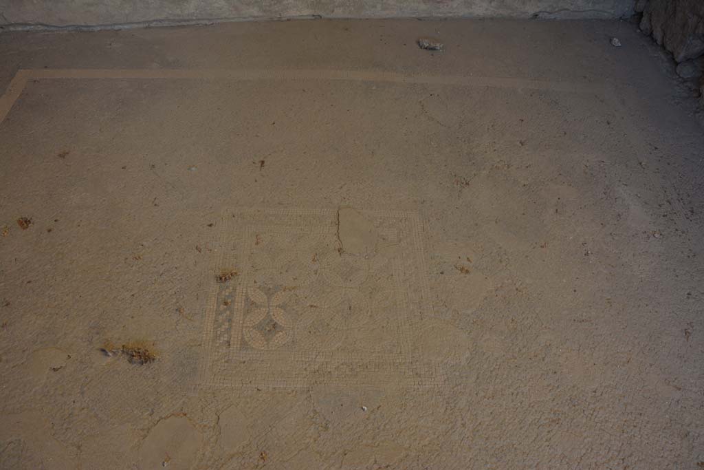 VII.1.40 Pompeii. September 2019. 
West ala 3a, looking west across flooring towards black and white mosaic of central emblema with joined together circles.
Foto Annette Haug, ERC Grant 681269 DÉCOR.
