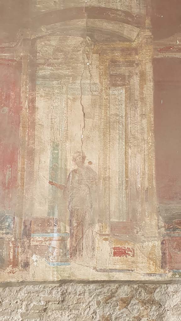 VII.9.7/8 Pompeii. August 2021. Detail from west wall.
Foto Annette Haug, ERC Grant 681269 DÉCOR.
