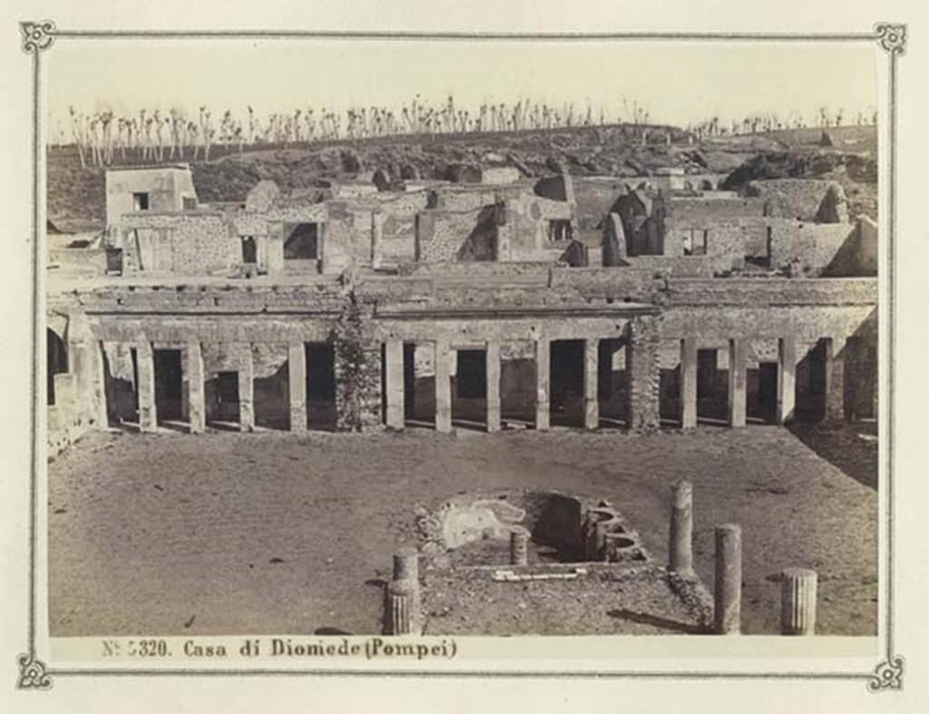 HGW24 Pompeii. Album dated January 1874. Looking east over garden area towards Villa di Diomedes. Photo courtesy of Rick Bauer.
