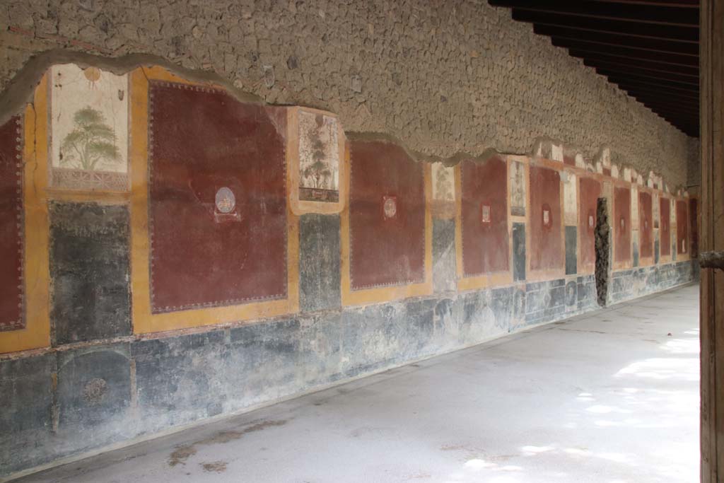 Villa San Marco, Stabiae, September 2019. Portico 20, east wall of portico. Photo courtesy of Klaus Heese.
