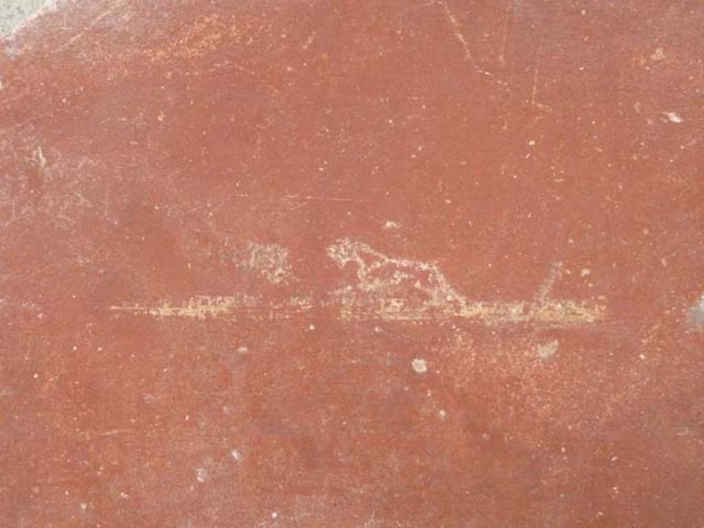 Oplontis, September 2015. East Portico 34, painted animal in middle of red panel.