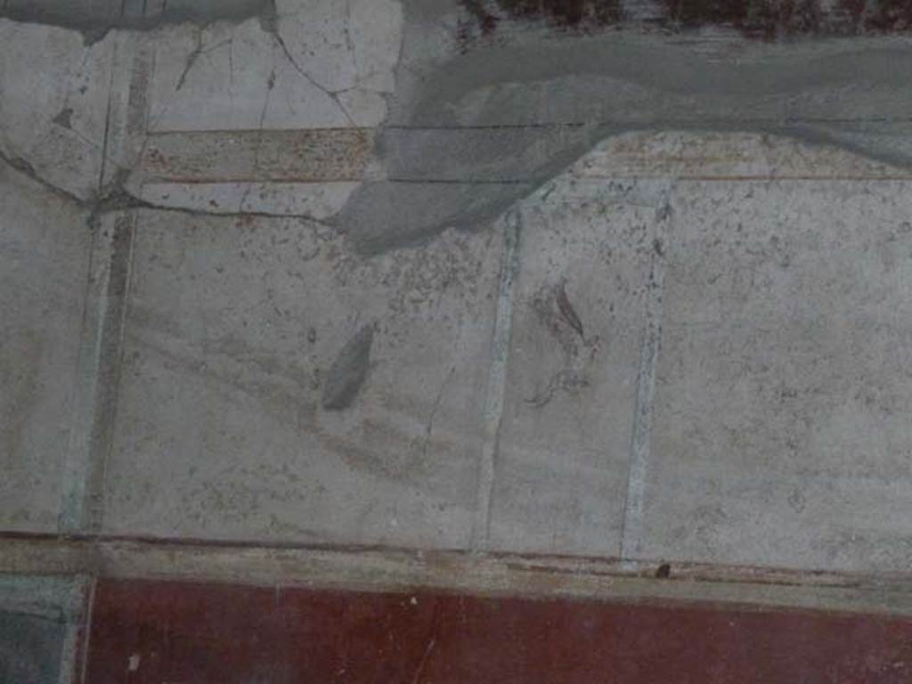 Oplontis, September 2015. Room 55, painted west wall above central red panel.