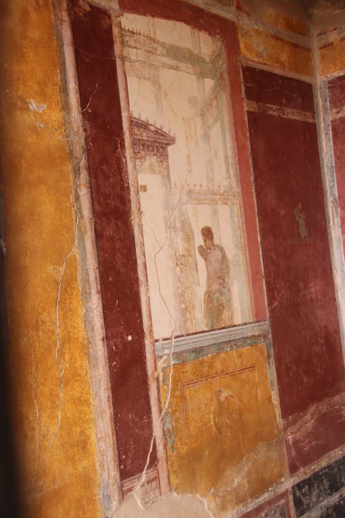 Stabiae, Villa Arianna, October 2020. Room 7, painted panel from south end of east wall. Photo courtesy of Klaus Heese.
