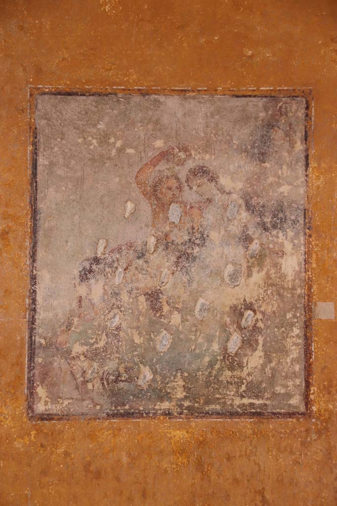 Stabiae, Villa Arianna, October 2020. Room 7, central wall painting from south wall. Photo courtesy of Klaus Heese.