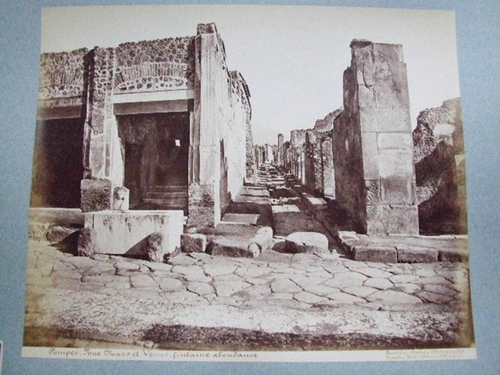 VII.9.67 Steps to rear of Eumachias Building showing  fountain and Vicolo di Eumachia, looking north. Old undated photograph courtesy of the Society of Antiquaries, Fox Collection.

