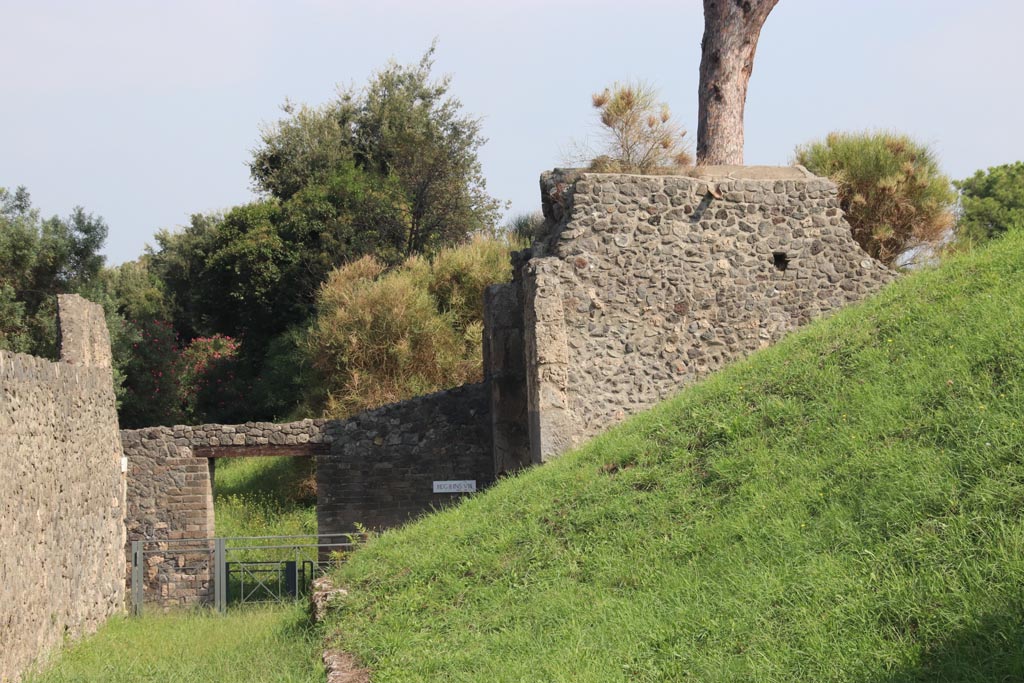 Porta di Nocera or Nuceria Gate, Pompeii. October 2023. Looking east towards north end of Gate. Photo courtesy of Klaus Heese.