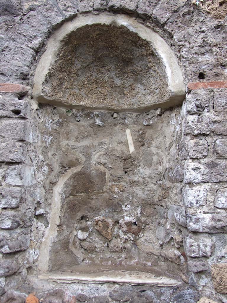 VI.7.23 Pompeii. December 2006. Central niche on the north wall behind the summer triclinium.