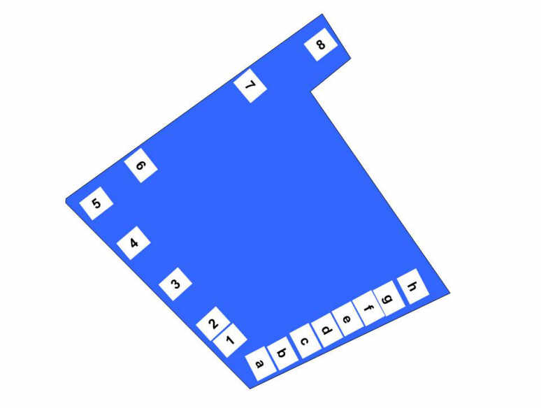 Pompeii Regio IX(9) Insula 6. Plan of entrances 1 to 8 and a to h