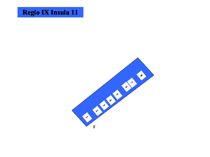 Pompeii Regio IX(9) Insula 11. Plan of entrances 1 to 8