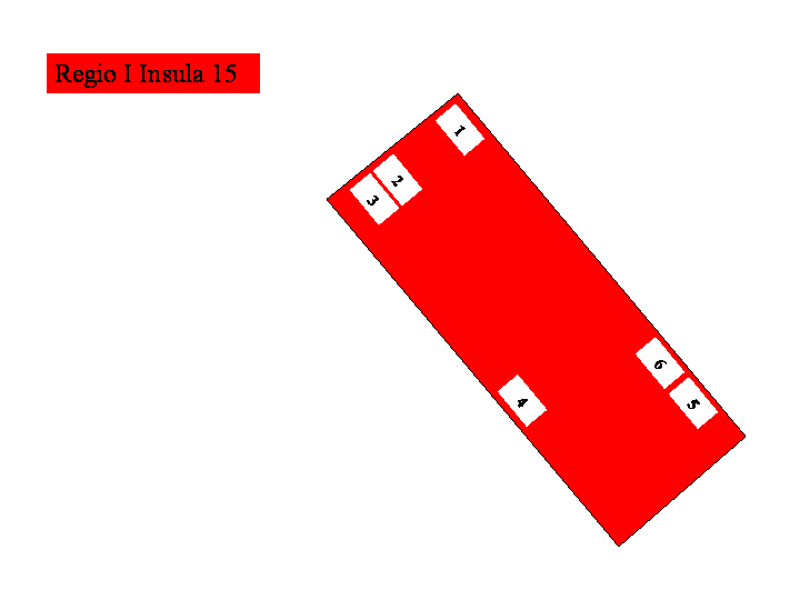 Pompeii Regio I(1) Insula 15 Plan of entrances 1 to 6 