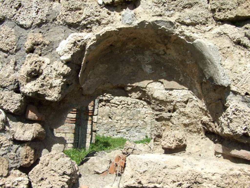 I.2.20 Pompeii.  March 2009. Remains of Niche on north wall.