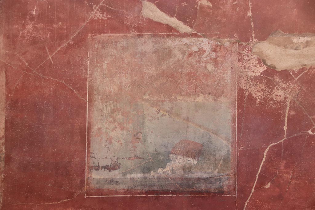 I.6.4 Pompeii. October 2024. Room 2, central wall painting on west wall. Photo courtesy of Klaus Heese.