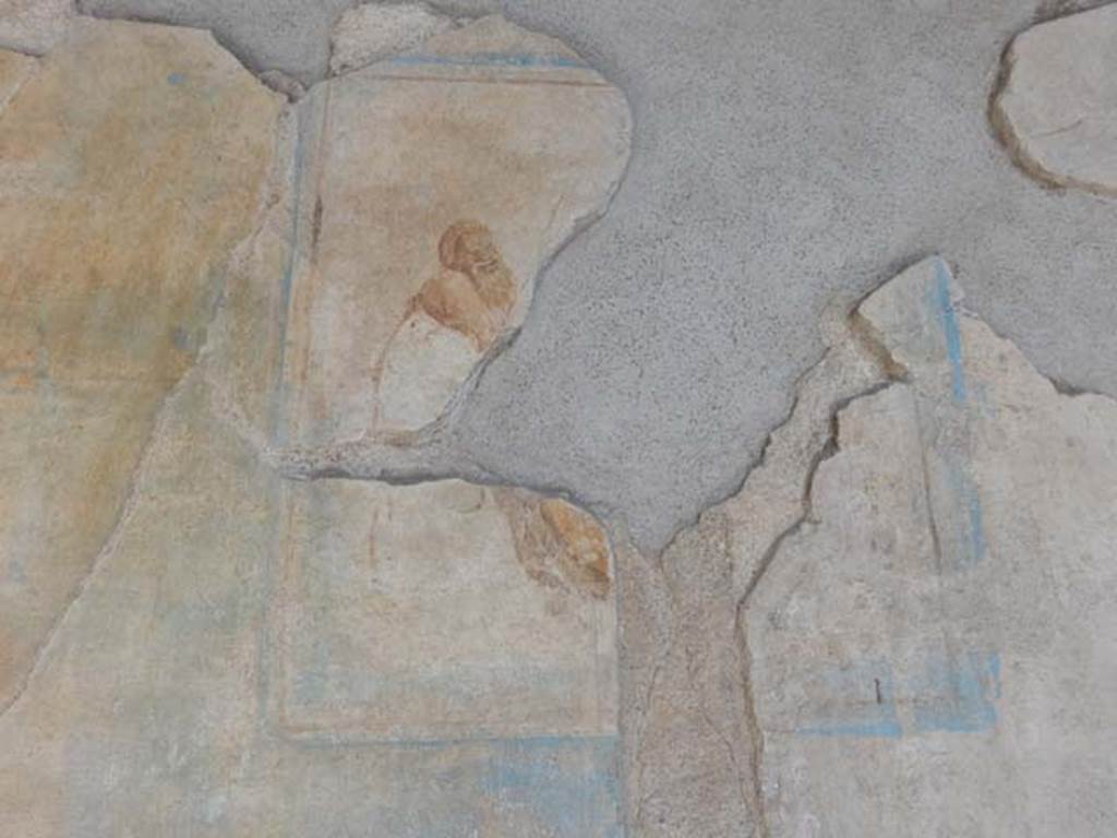 I.6.11 Pompeii. May 2015. Atrium, wall painting on west end of north wall.
Photo courtesy of Buzz Ferebee.

