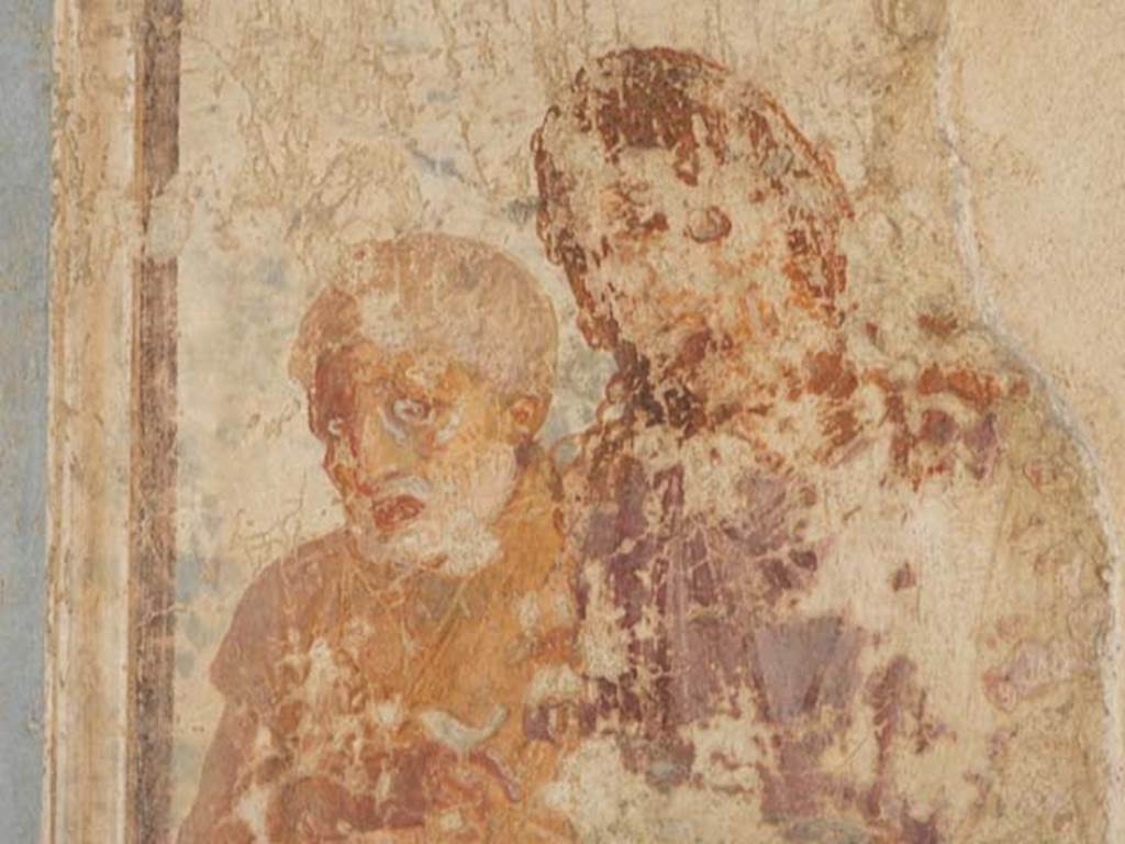 I.6.11 Pompeii. May 2015. Detail from fresco on east wall in north-east corner of atrium. Photo courtesy of Buzz Ferebee. 
