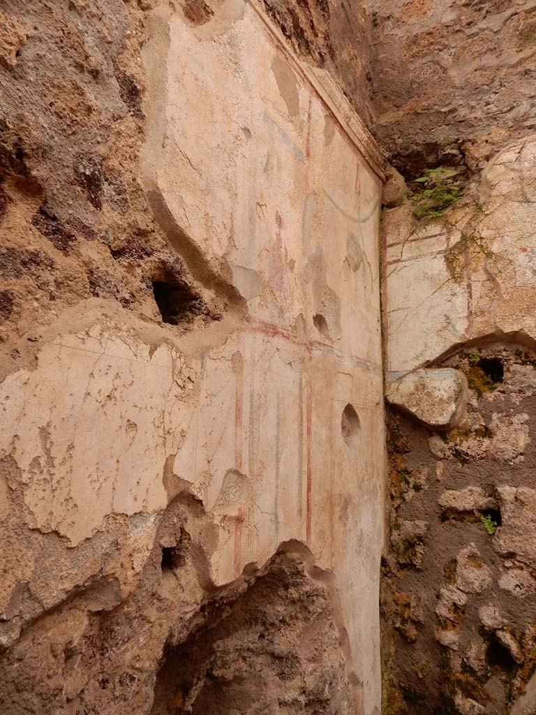 I.6.15 Pompeii. June 2019. Room 8, south wall and upper south-west corner. Photo courtesy of Buzz Ferebee.