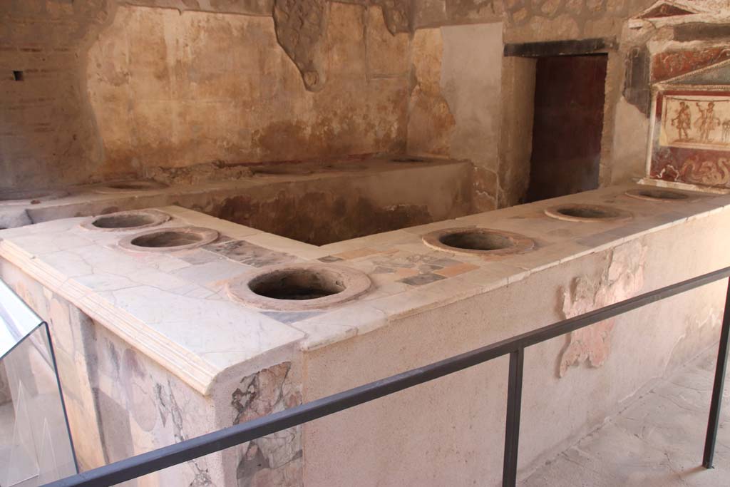 I.8.8 Pompeii. September 2019. Looking south-east across counters. Photo courtesy of Klaus Heese.