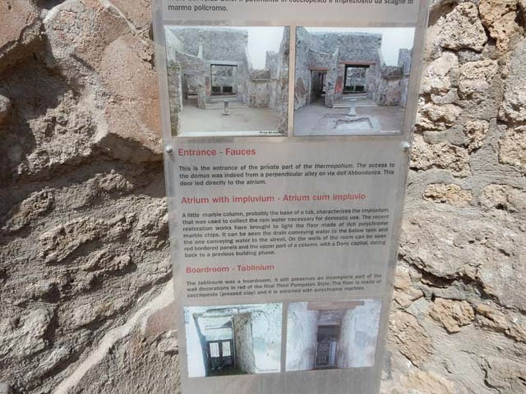 I.8.9 Pompeii. May 2015. Information board. Photo courtesy of Buzz Ferebee.