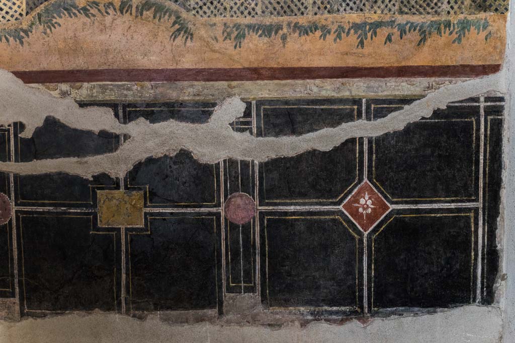 I.9.5 Pompeii. April 2022. Room 11, painting of fountain from south wall in south-east corner. Photo courtesy of Johannes Eber.