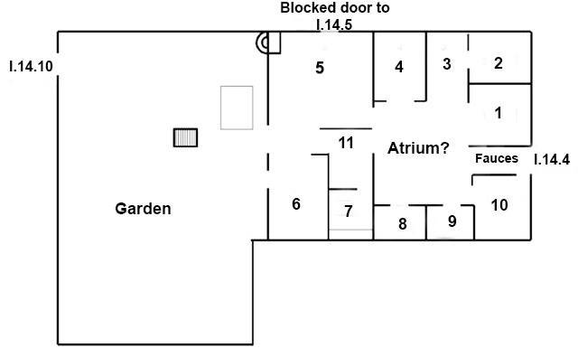 I.14.4 Pompeii. House. Linked to I.14.10.
Room plan