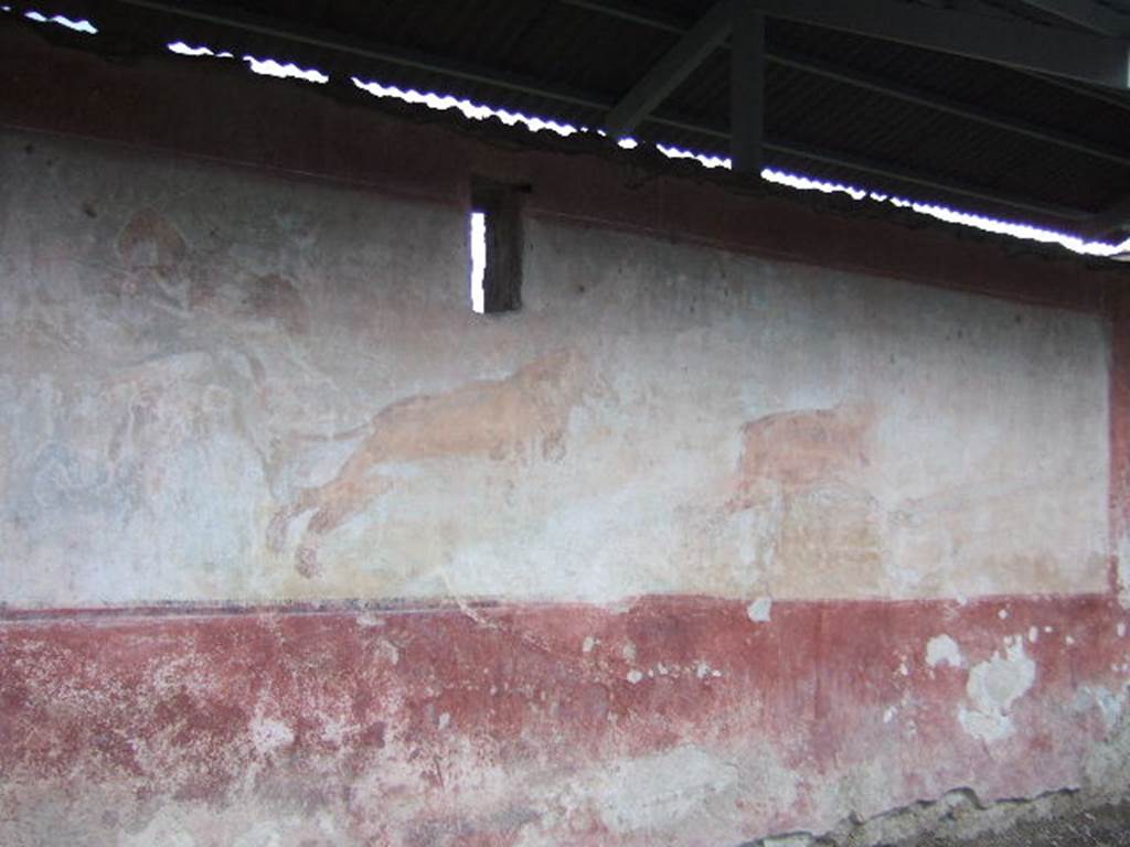 II.2.2 Pompeii. December 2005. Room “i”. Large hunting scene on north wall of upper euripus.