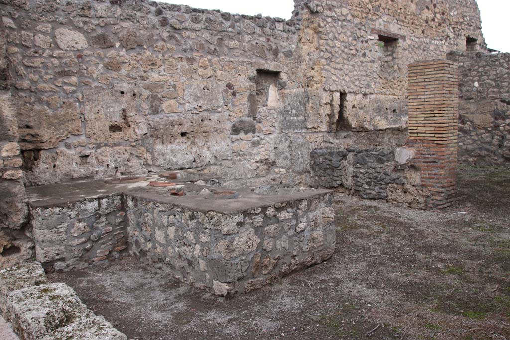 V.1.13 Pompeii. October 2020. Looking towards north wall and counter in bar-room. Photo courtesy of Klaus Heese.