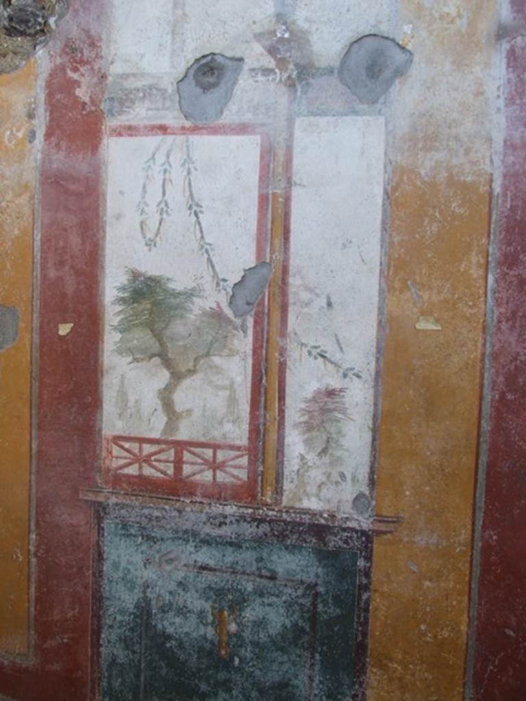 V.3.6 Pompeii. March 2009. Triclinium.  West wall, painted panel.