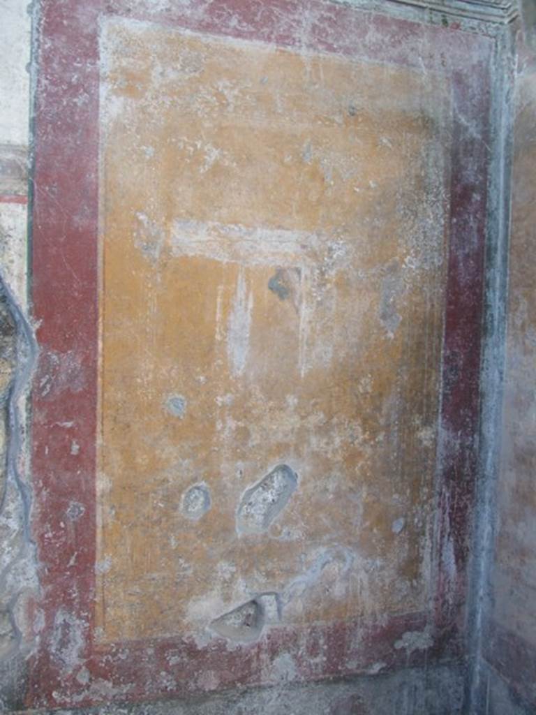 V.3.6 Pompeii. March 2009. Triclinium.  West wall, painted panel.