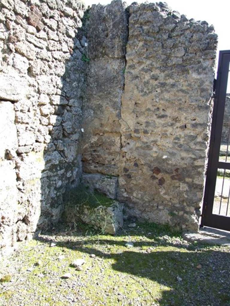 V.3.6 Pompeii. March 2009. South-east corner of shop room.