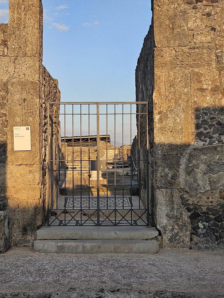 VI.10.7 Pompeii. November 2024. Looking east through entrance doorway. Photo courtesy of Annette Haug.