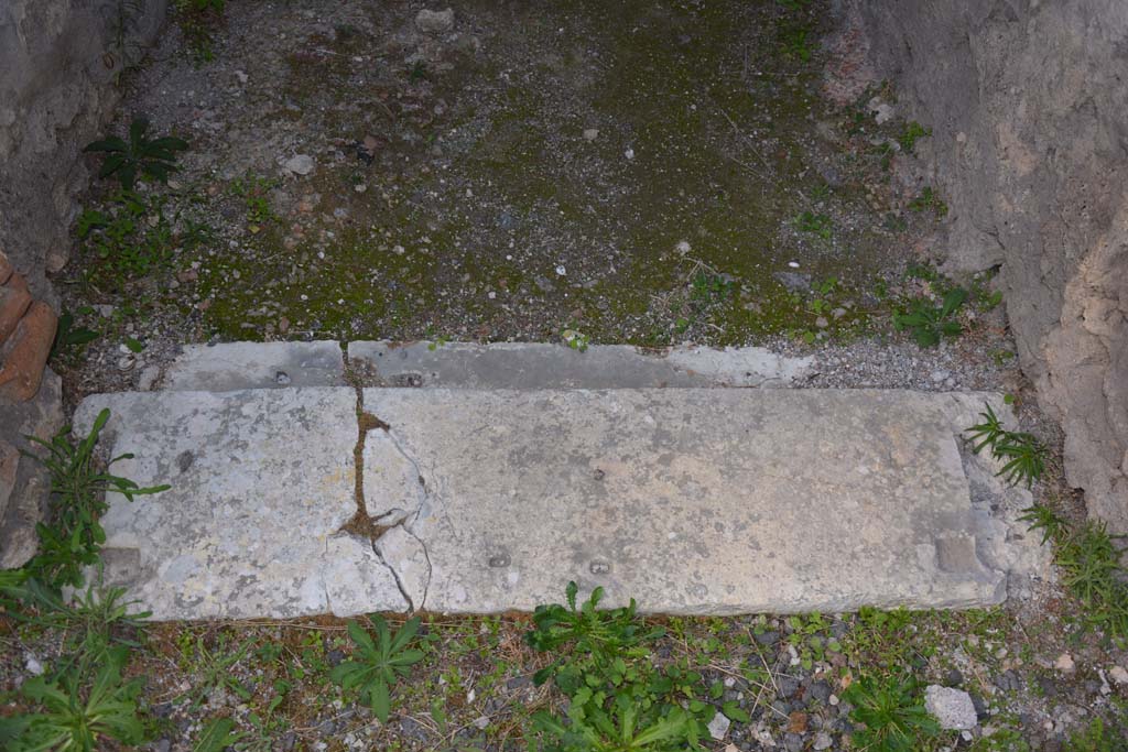 VI.11.10 Pompeii. October 2017. Room 48, detail of threshold of doorway.
Foto Annette Haug, ERC Grant 681269 DCOR
