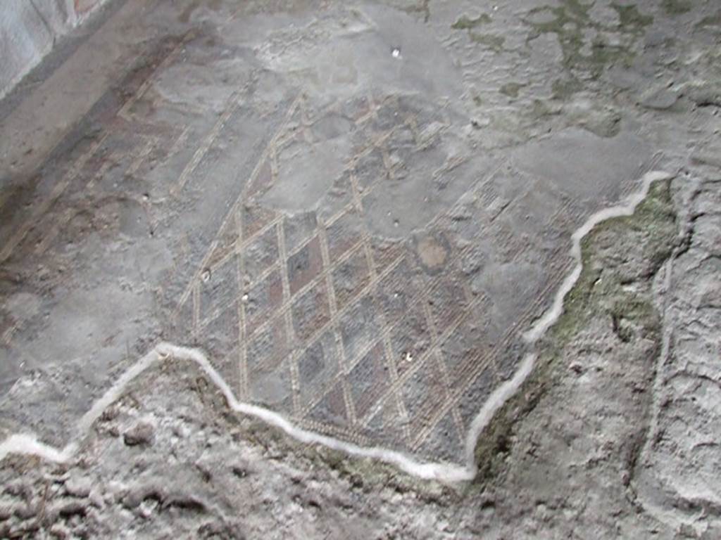 VI.11.10 Pompeii. December 2006. Room 40, remains of multi-coloured mosaic floor in exedra.