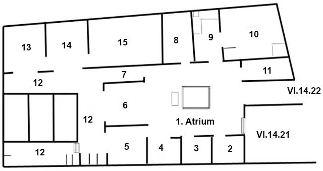 VI.14.22 Pompeii. Fullonica of Balbino or Balbinus?

Fullonica of Marcus Vesonius Primus?
Room Plan