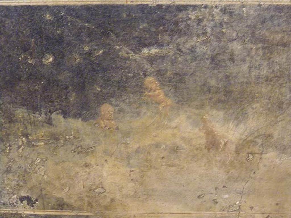 VI.17.25 Pompeii? Detail of small pygmy figures from left end of zoccolo painting found on 3rd November 1764.