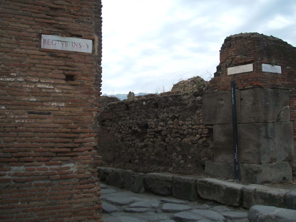 VII.5.8 Pompeii. June 2012. Looking south from entrance doorway to corridor (45). Photo courtesy of Michael Binns.
