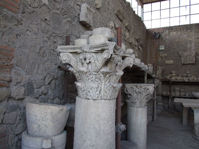 VII.7.29 Pompeii.  May 2006. Items in storage.