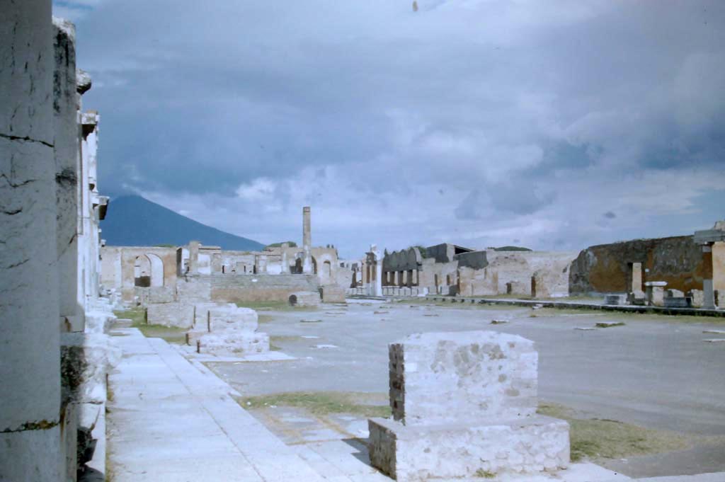 VII.8 Pompeii. November 1958. Looking north-east across Forum, from west side. Photo courtesy of Rick Bauer.