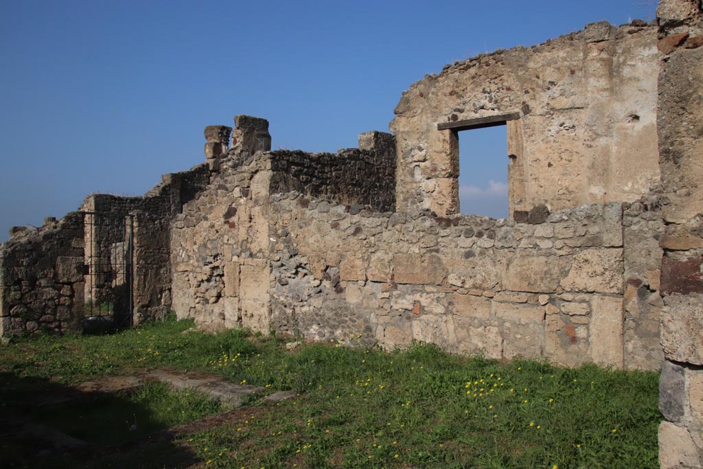 VII.16.12 Pompeii. October 2023. Room 24, looking north-west across atrium and towards north wall. Photo courtesy of Klaus Heese.