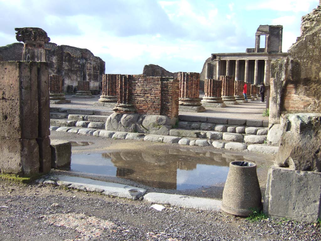 VIII.1.1 Pompeii. December 2005. Basilica, looking west towards central entrance steps.