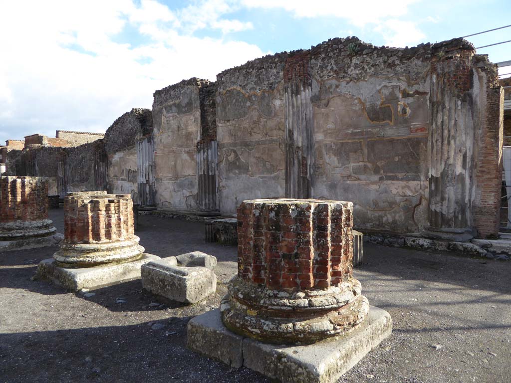 VIII.1.1 Pompeii. December 2005. Basilica. Looking east along south side corridor.