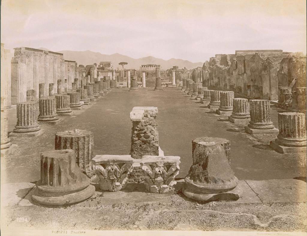 VIII.1.1 Pompeii. c.1880. Looking east towards the Forum. Photo courtesy of Rick Bauer.