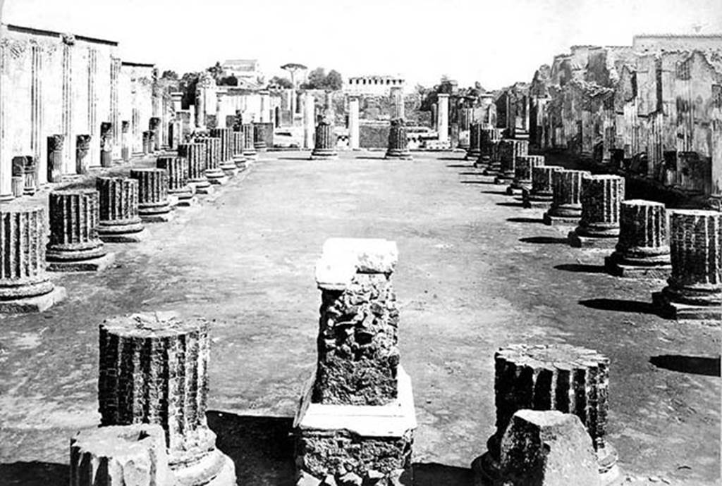 VIII.1.1 Pompeii. c.1870. Looking east towards the Forum. Photo courtesy of Rick Bauer.