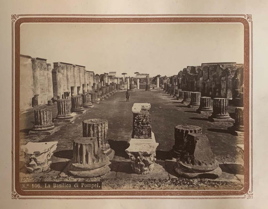 VIII.1.1 Pompeii. Album by Roberto Rive dated 1868. Looking east towards Forum. Photo courtesy of Rick Bauer.