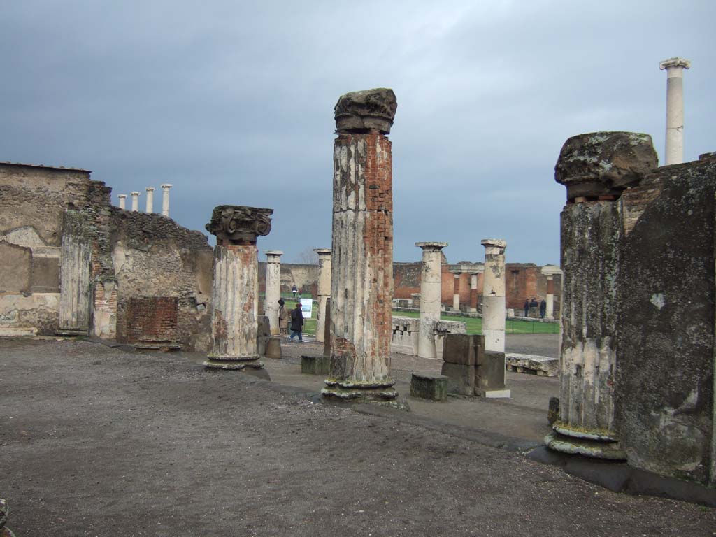 VIII.1.1 Pompeii. December 2005. Basilica, entrance on east side, looking towards Forum.