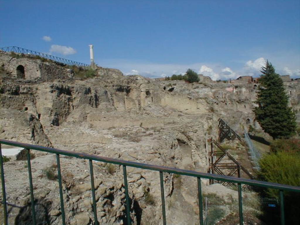 VIII.1.3 Pompeii.  View of VIII.1 and VIII.2 from exit of site.  September 2004.  