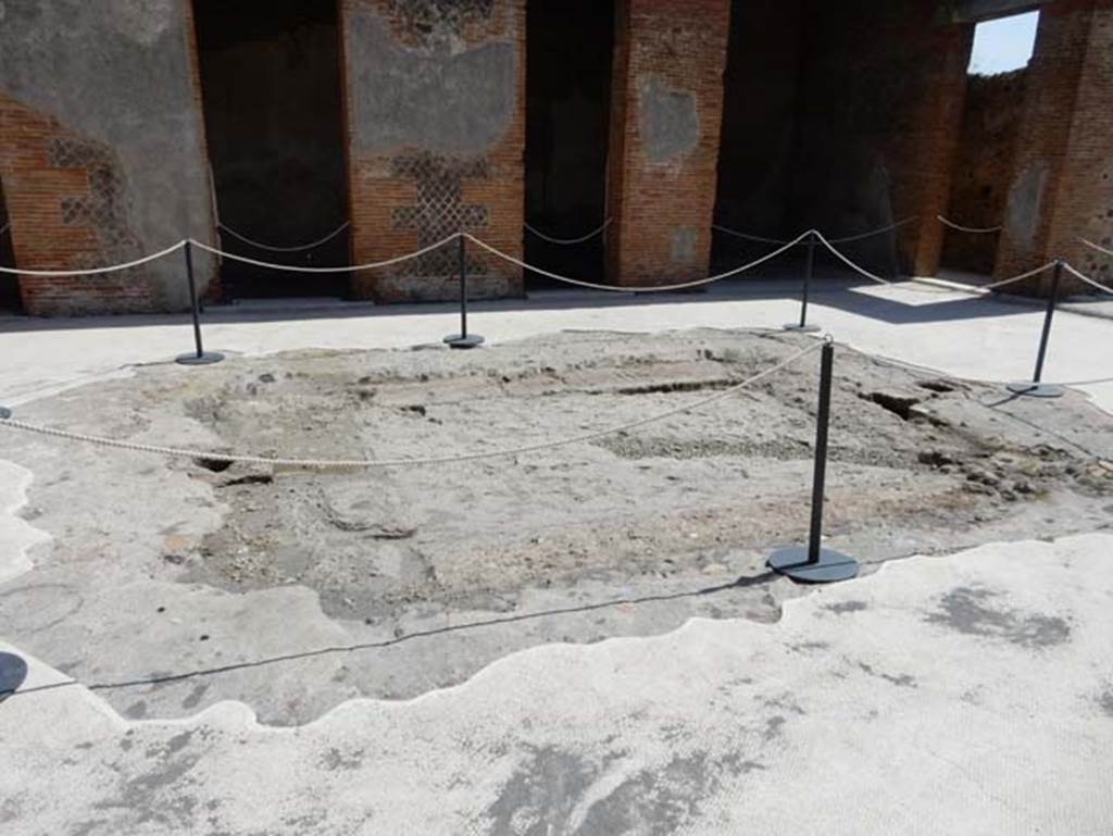 VIII.2.16 Pompeii. May 2017.  East end of site of impluvium.  Photo courtesy of Buzz Ferebee.