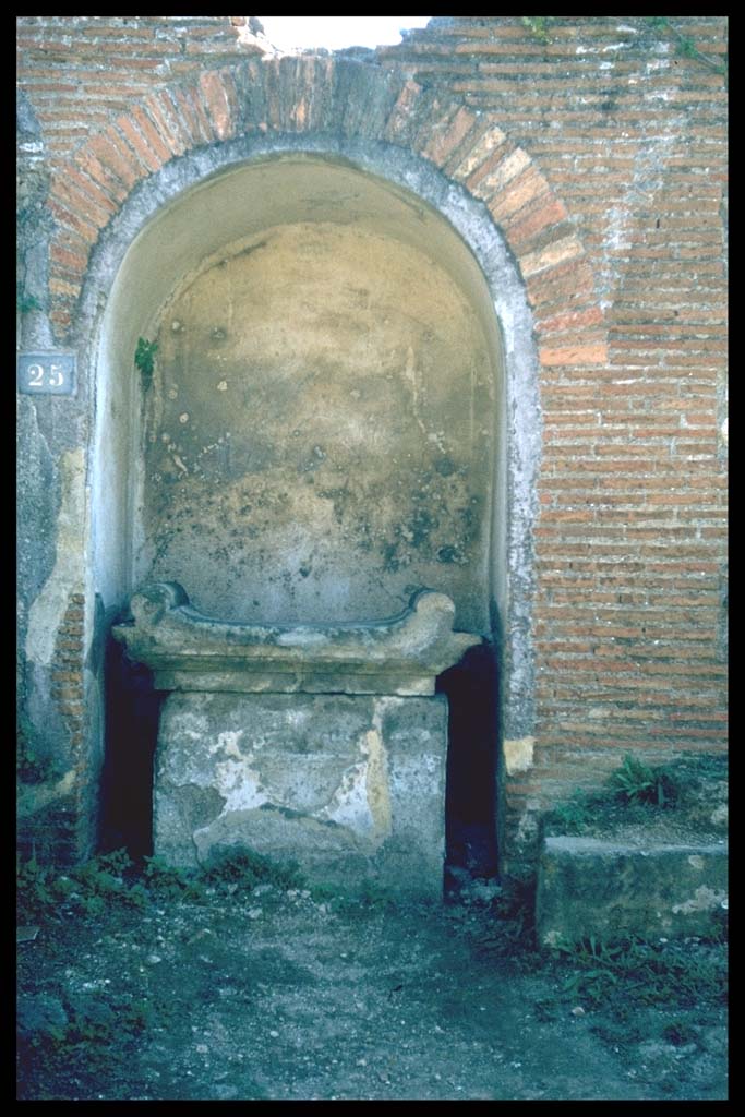 VIII.2.25 Pompeii. Street altar on south side of Vicolo della Regina.
Photographed 1970-79 by Günther Einhorn, picture courtesy of his son Ralf Einhorn.
