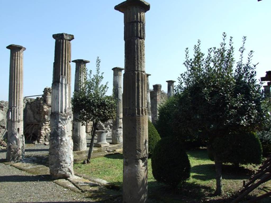 VIII.4.15 Pompeii. March 2009. Looking south-east across peristyle garden from near room 18.